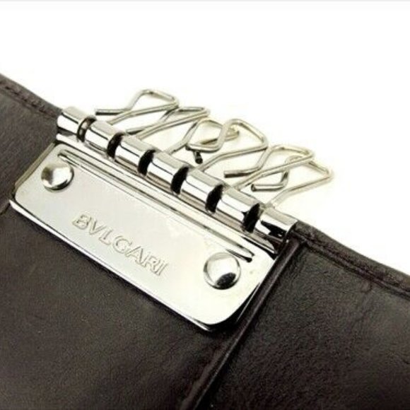 Bvlgari Key case Key holder Brown leather Woman unisex Authentic Used - Picture 3 of 8